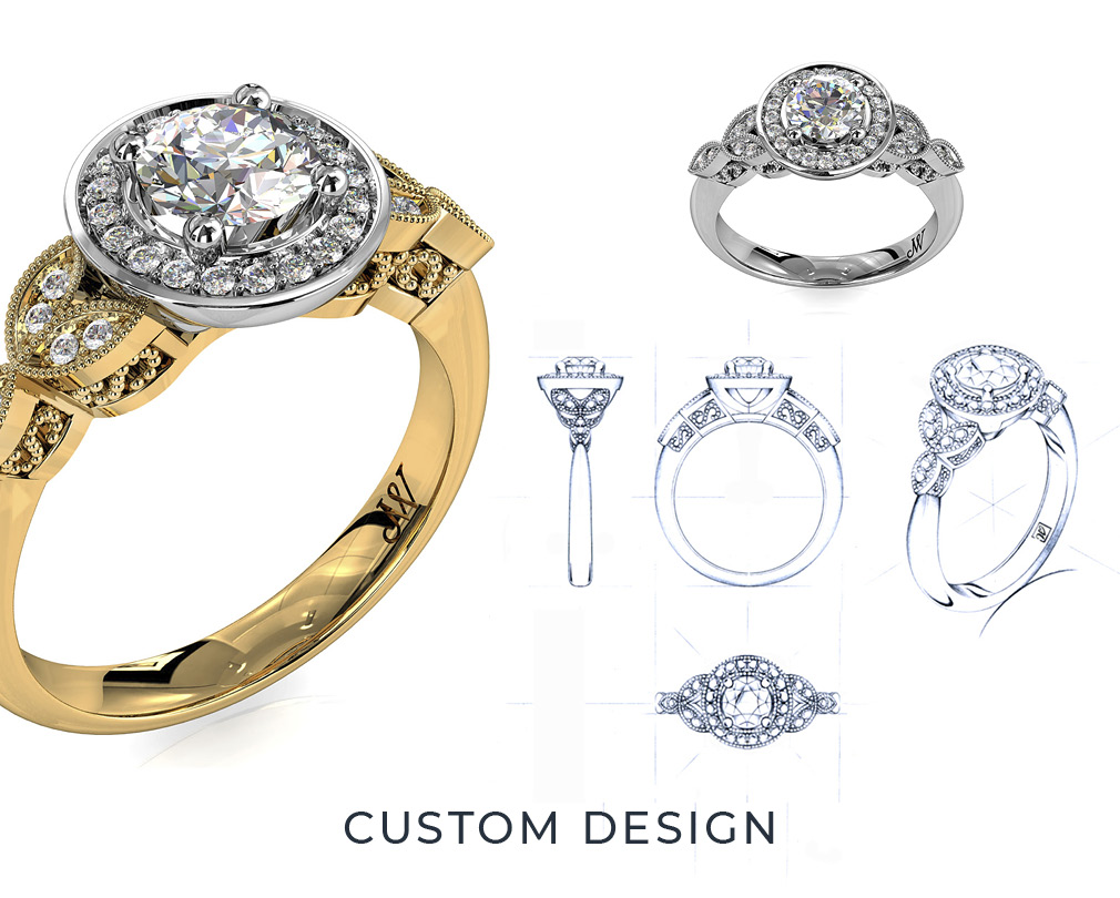 Custom Designed Wedding and Engagement Rings